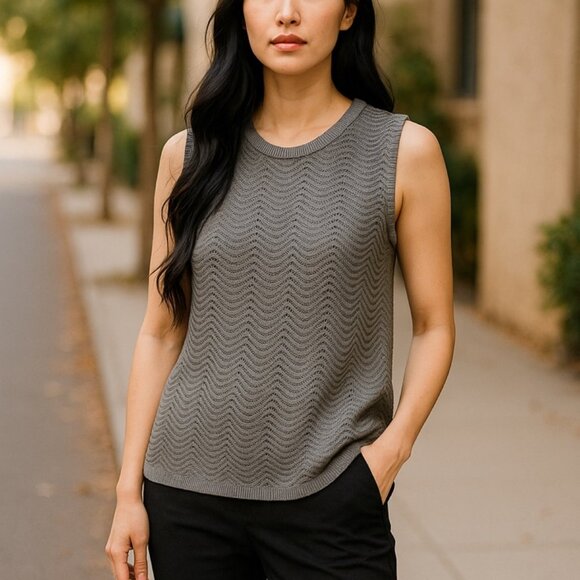 148 WOMENS 2X BLUE KNIT SWEATER TANK BY INDIGO THREAD - Picture 1 of 1